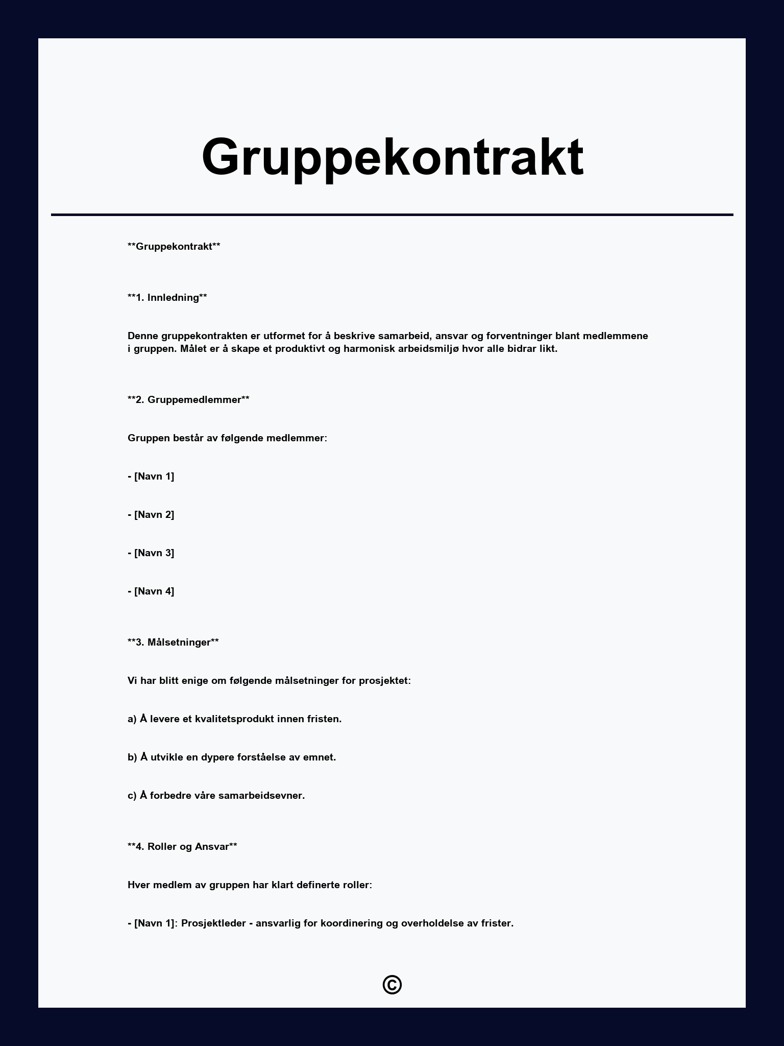 Gruppekontrakt