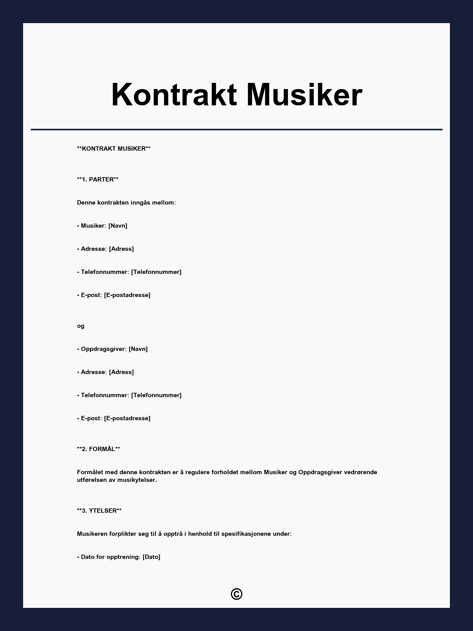 Kontrakt Musiker