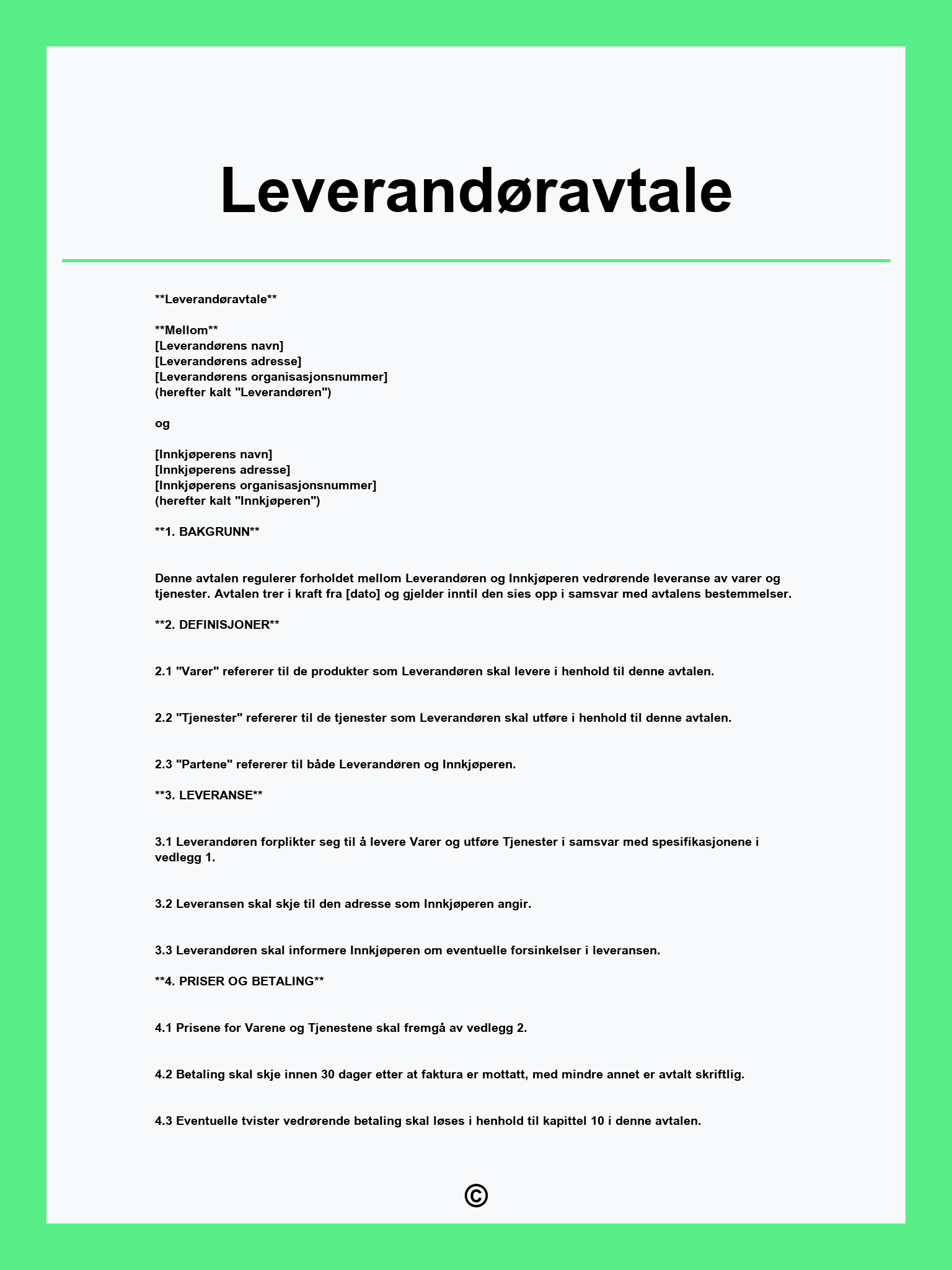 Leverandøravtale