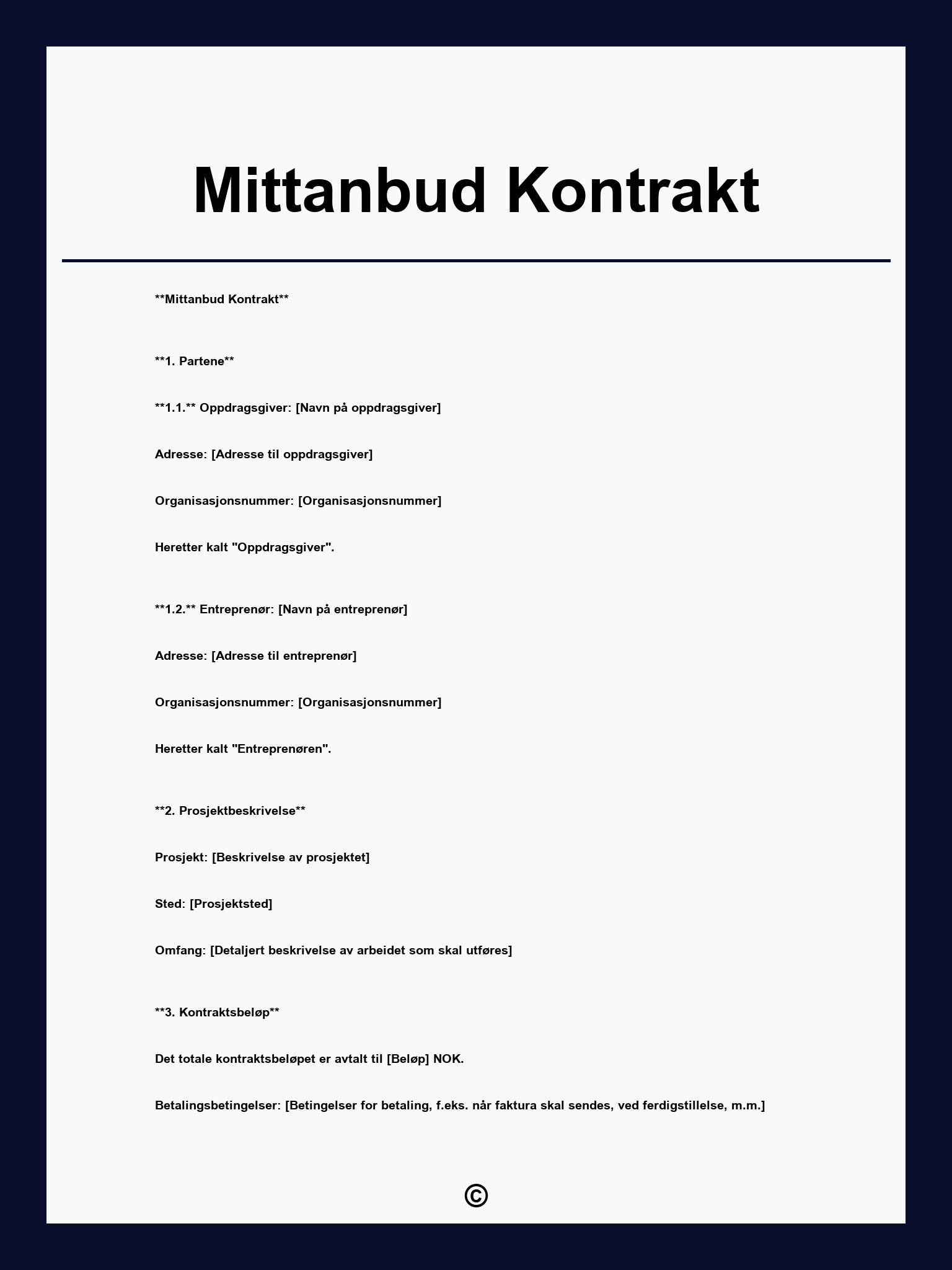Mittanbud Kontrakt