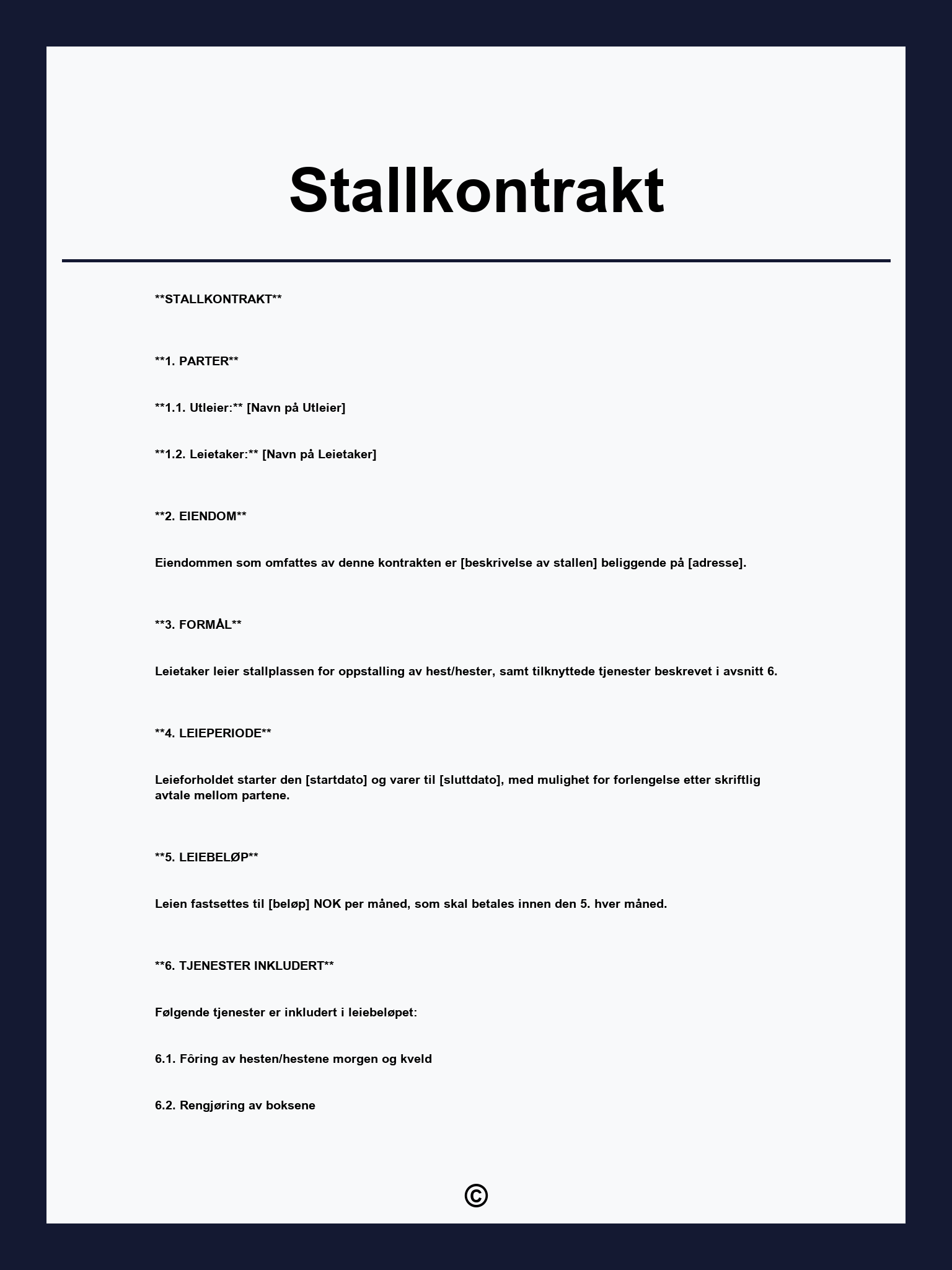 Stallkontrakt